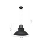 Lampada a sospensione 95h colore nero stile industriale Tibet