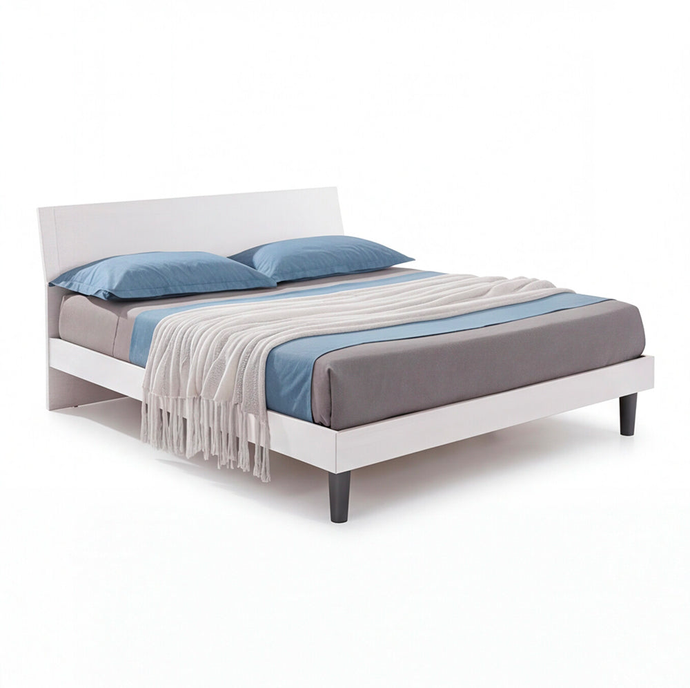 Letto matrimoniale in legno colore bianco - Manitoba