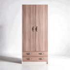Armoire 2 portes et 2 tiroirs coloris orme 91x210H cm