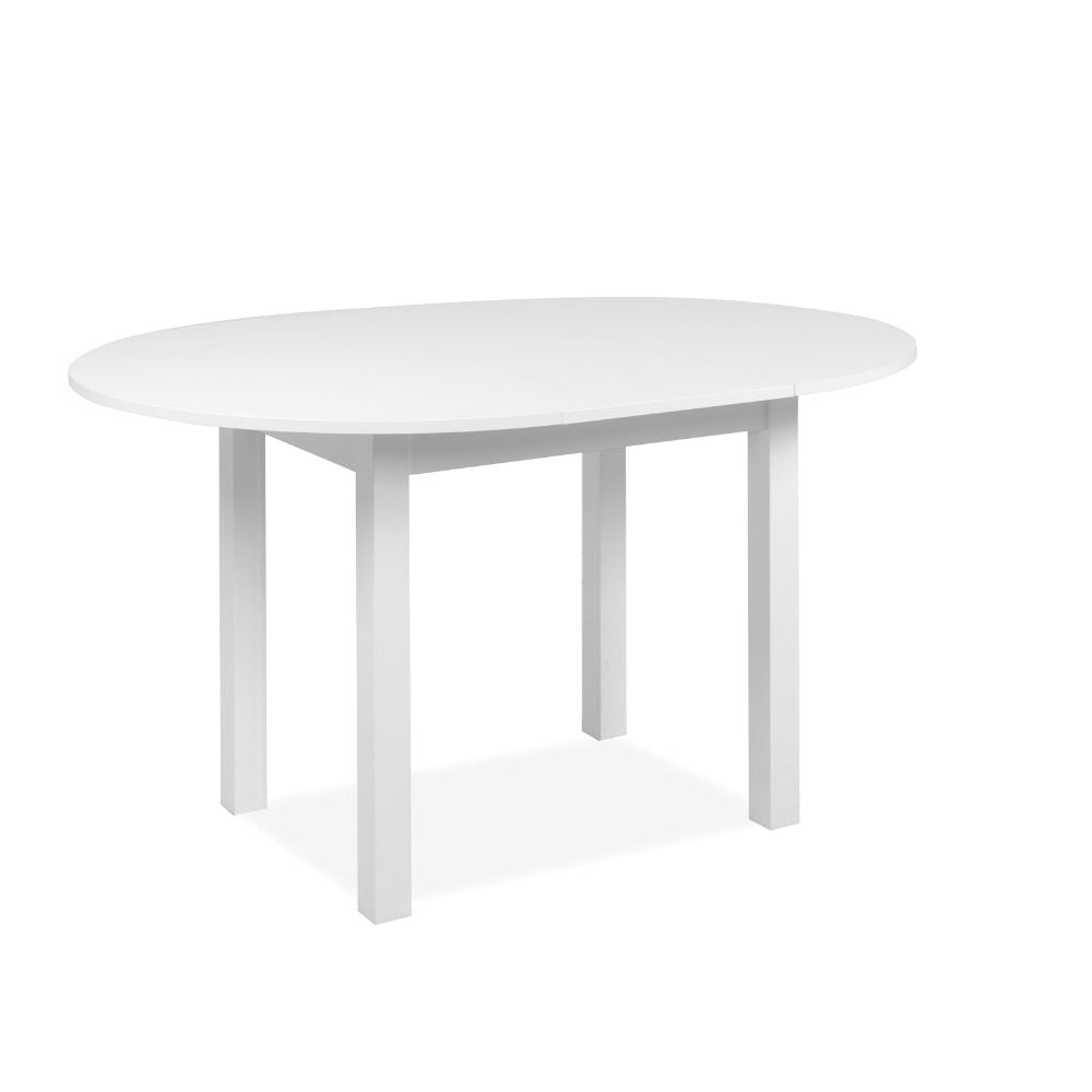 Runder ausziehbarer Tisch in Weiß 100x76H cm - Circe