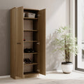 Armadio scarpiera con 2 ante e 5 ripiani colore noce 71x182H cm - Gabriella