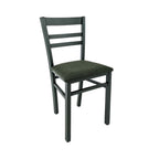 Set 2 sedie in legno rivestita in tessuto colore verde - Cromica