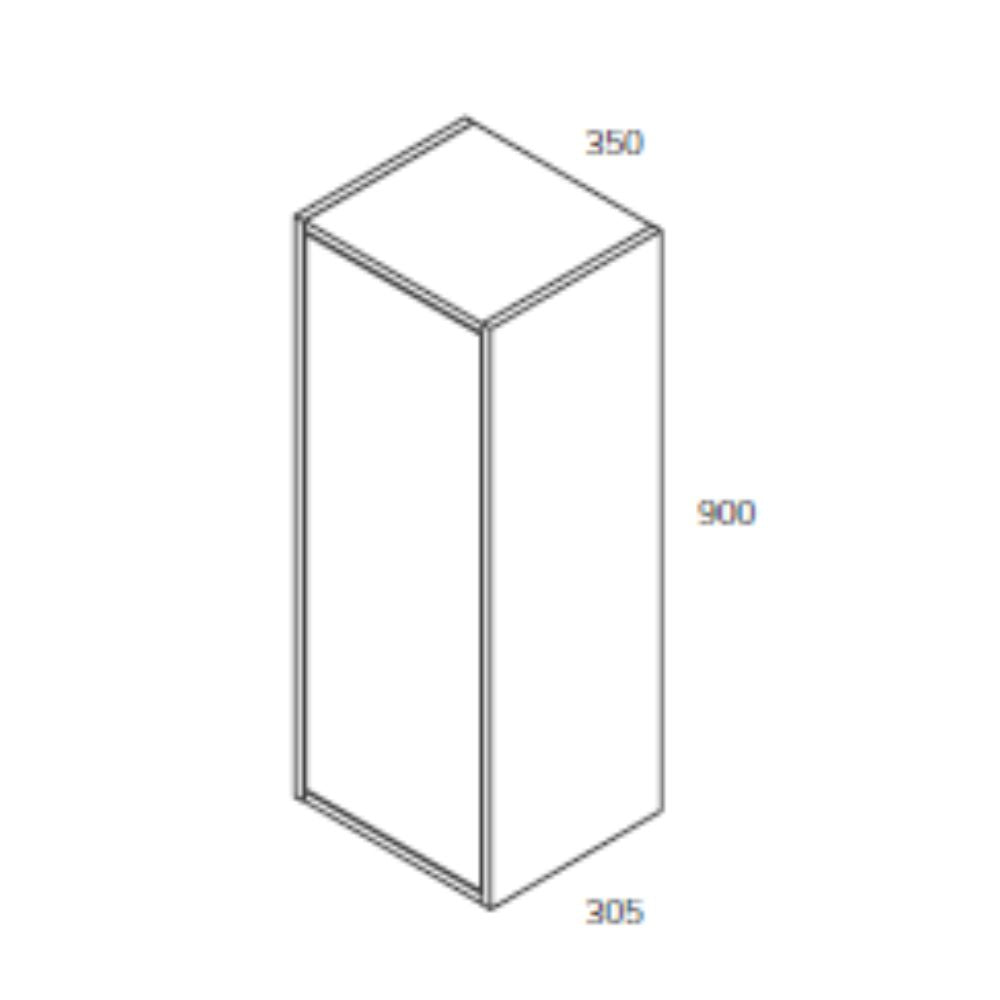 Wandhängender Badschrank in Eiche Natur, 35x90H cm - Posir
