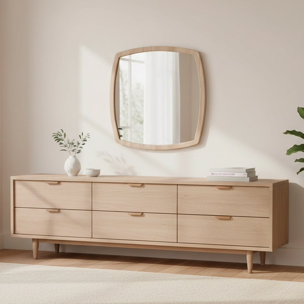 Specchiera di design Anders 70x80 cm con cornice olmo