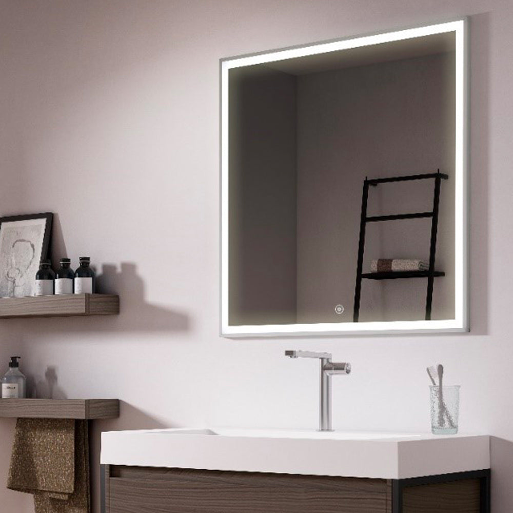 Specchio da bagno con illuminazione LED anti appannamento 120x80 cm - Kabyu