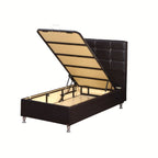 Letto singolo contenitore ecopelle bianco 92x206x120H Nova
