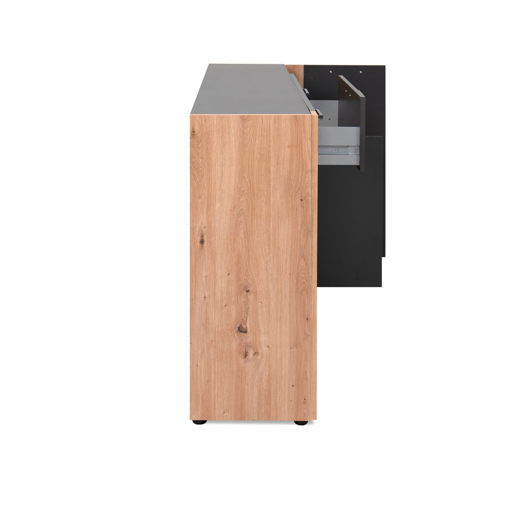 Madia 4 ante e 1 cassetto colore antracite con laterali in rovere artisan 162 cm Cento51A