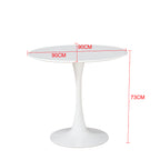 Tavolo rotondo colore bianco 90x73H cm - Derek