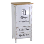 Mobile multiuso shabby chic 1 anta 2 cassetti colore bianco e top rovere H 100 cm Breslavia