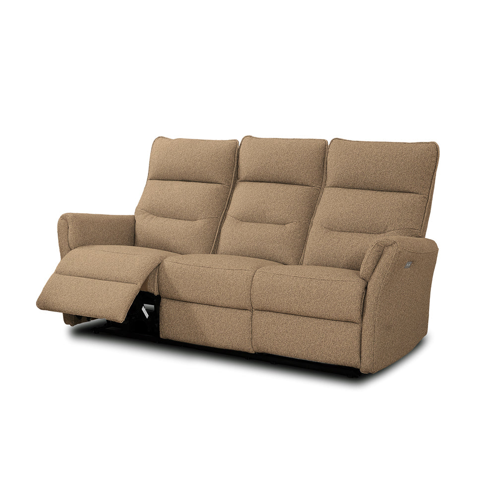 Divano recliner 3 posti elettrico in tessuto camel 186 cm Softwave
