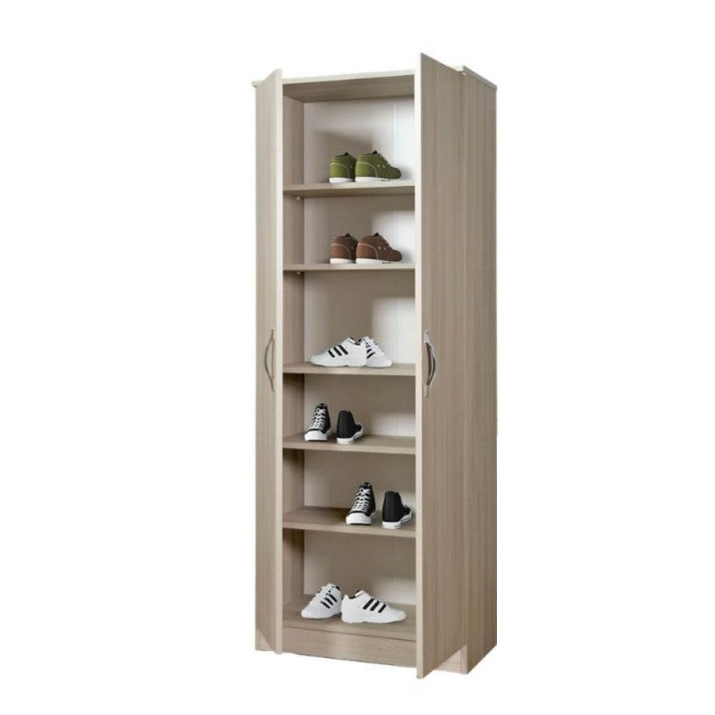 Scarpiera armadio con 2 ante e 5 ripiani colore olmo 71x182H cm - Gabriella