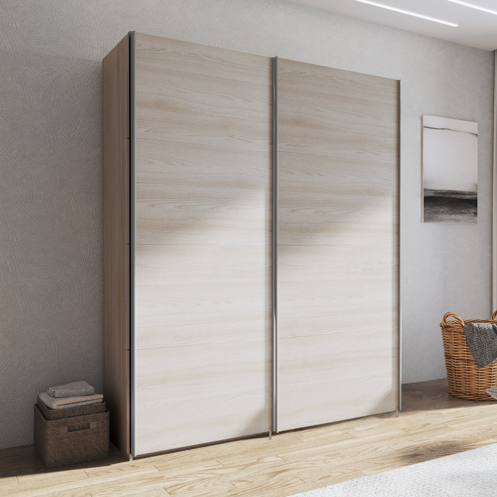 Armadio con ante scorrevoli colore olmo perla 180x218,6H cm - Corrent