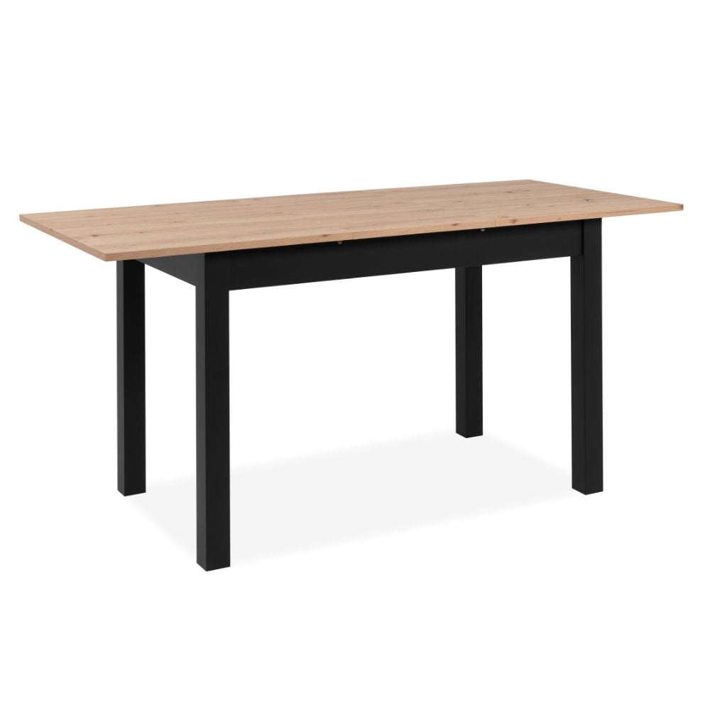 Table extensible couleur chêne et pieds noirs 120x70 cm - Coburg