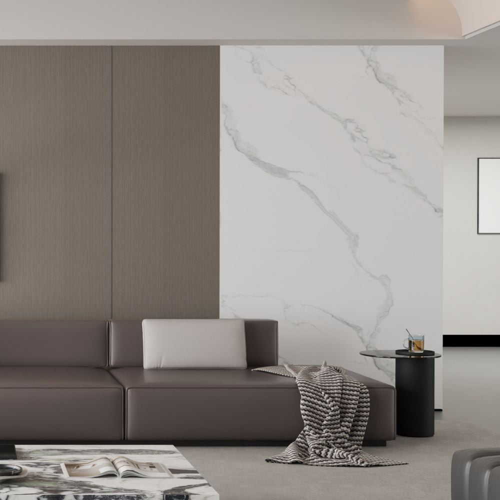Pannello decorativo effetto marmo bianco lucido 122x300 PANGH31