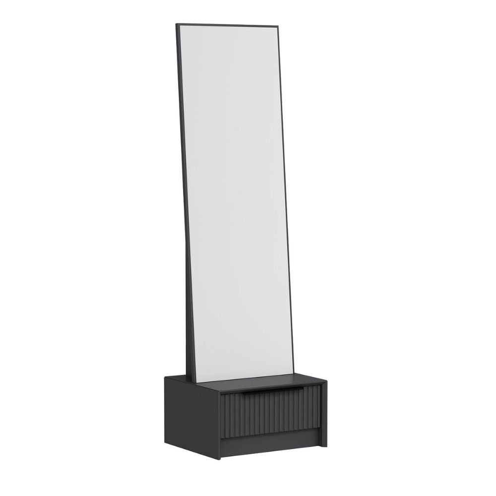 Spiegel mit Schubladenunterschrank anthrazit 54x45x178H cm - Wilmy