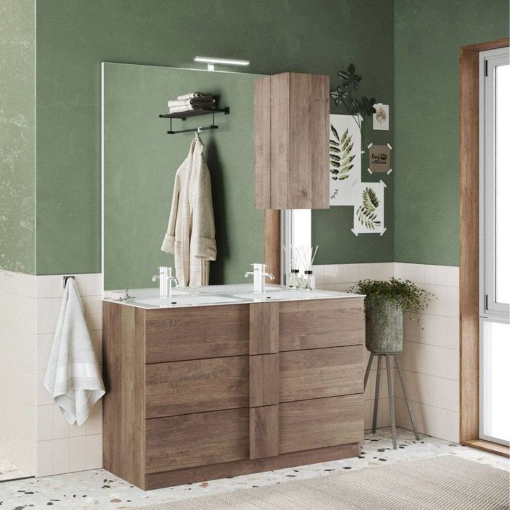 Mobile bagno doppia vasca colore rovere mercure Salemi120