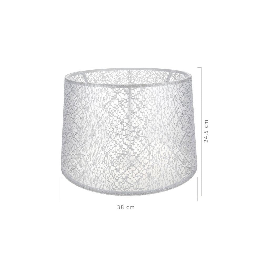 Paralume Deco ASZ1181 tessuto bianco motivo ricamo