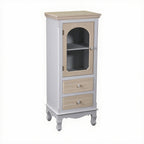 Mobile multiuso con anta in vetro e 2 cassetti shabby chic 40x30xH100 cm Norimberga
