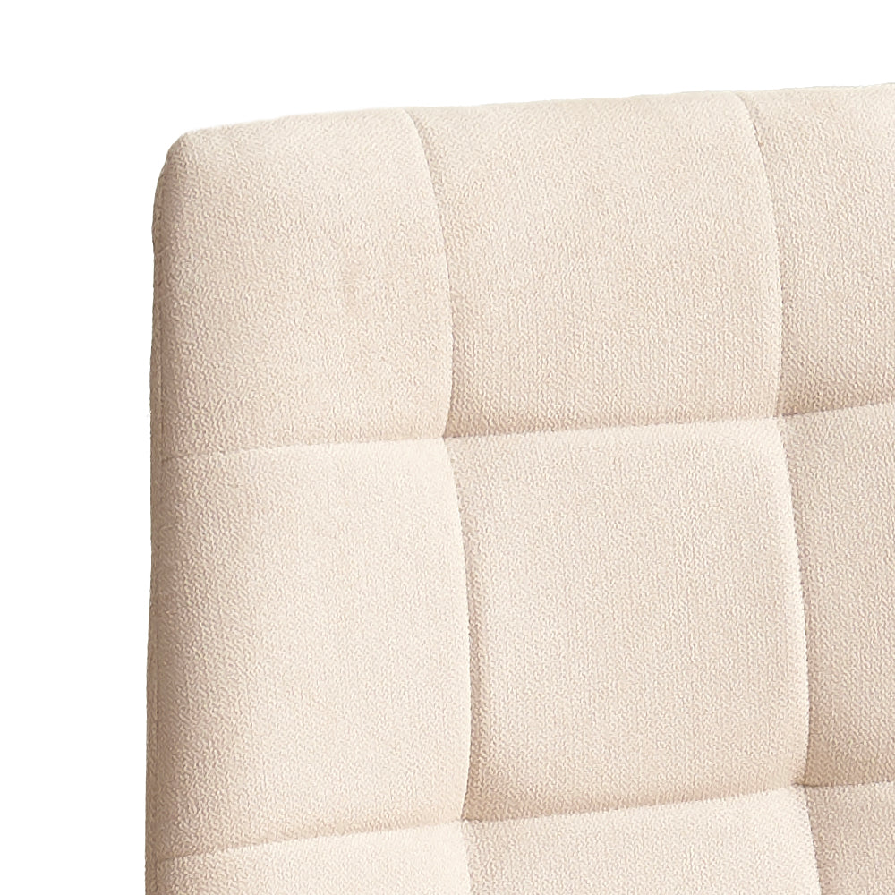 Set 6 sedie imbottite in tessuto beige con gambe in metallo nero Fender
