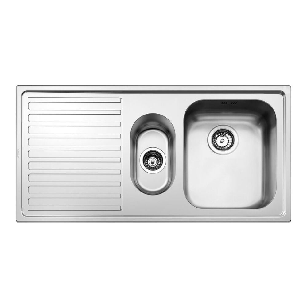 Évier encastrable semi-affleurant 2 cuves et égouttoir gauche 100x50 cm - Smeg LL102S2