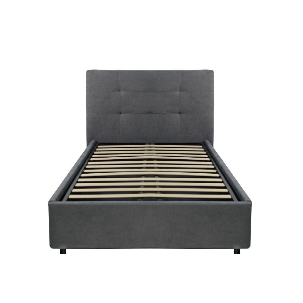 Letto singolo contenitore in tessuto colore grigio - Ascoli