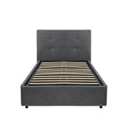 Letto singolo contenitore in tessuto colore grigio - Ascoli