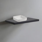 Meuble sous-vasque de salle de bain anthracite 100x47 cm avec lavabo à poser blanc