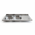 Évier de cuisine à poser double bac égouttoir à droite 120x50 cm - Samet SA127DX