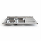 Évier de cuisine à poser double bac égouttoir à droite 120x50 cm - Samet SA127DX