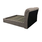 Lit coffre une place et demie en tissu coloris tourterelle 178x222x120H Sofaback