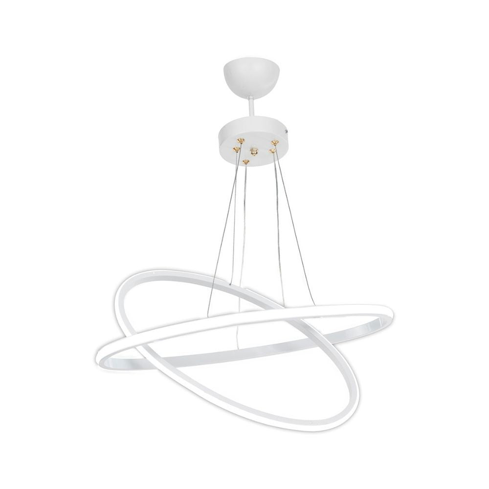 Lampada a sospensione 60cm con due anelli bianchi Led - Muso  MDL4438