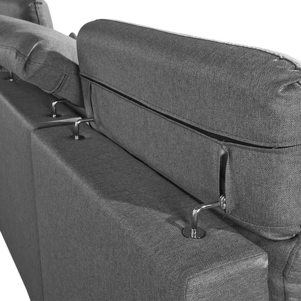 Canapé d'angle convertible gris ComoII tissu giulia9713