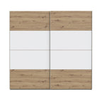 Armadio 2 ante scorrevoli rovere e bianco 170x61x210.5H Elio