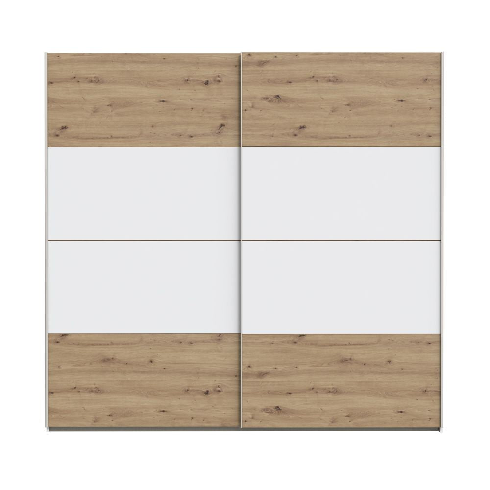 Armadio 2 ante scorrevoli rovere e bianco 170x61x210.5H Elio