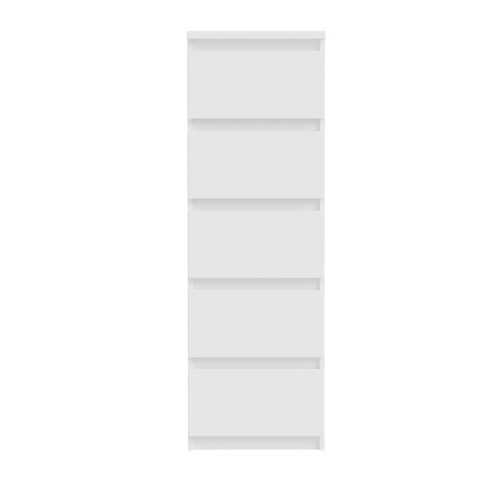 Cassettiera 5 cassetti colore bianco opaco 42x42.2x128H Morgan