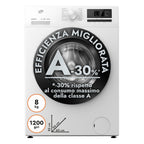 Lavatrice carica frontale 8 kg Inverter 1200 giri bianco classe A Daya DHW812IVA3
