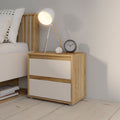 Comodino con 2 cassetti colore rovere e cashmere Neutra
