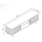 Mobile porta Tv con ante scorrevoli listellate e vani a giorno colore rovere oak 160x40x45H Kajsa56b