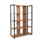 Bibliothèque 107x145H cm à cubes couleur chêne avec profils anthracite - Denver 31