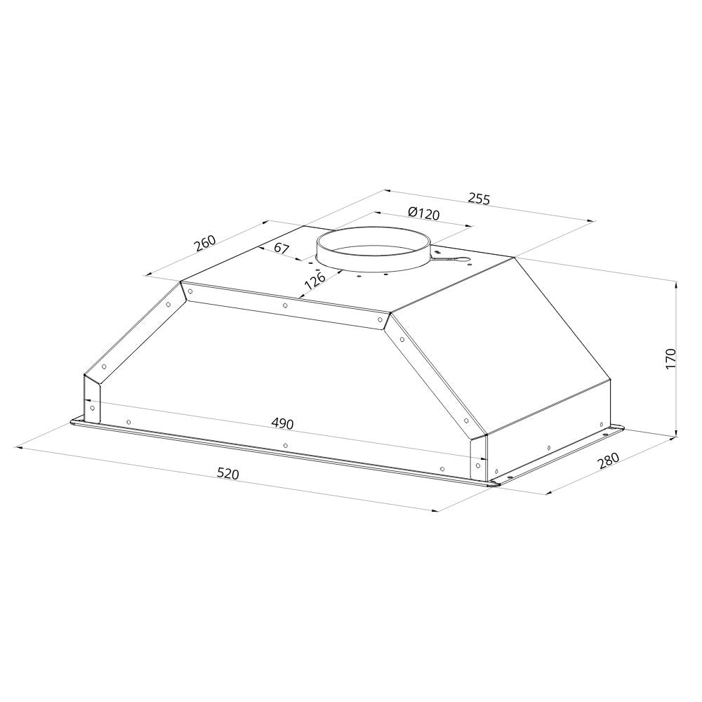 Gruppo cappa sottopensile 52 cm colore grigio - Samet G52N
