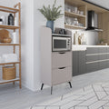 Mobile multiuso 60x136H cm con cassetti colore light mocha e ripiano carrara bianco - Gorki