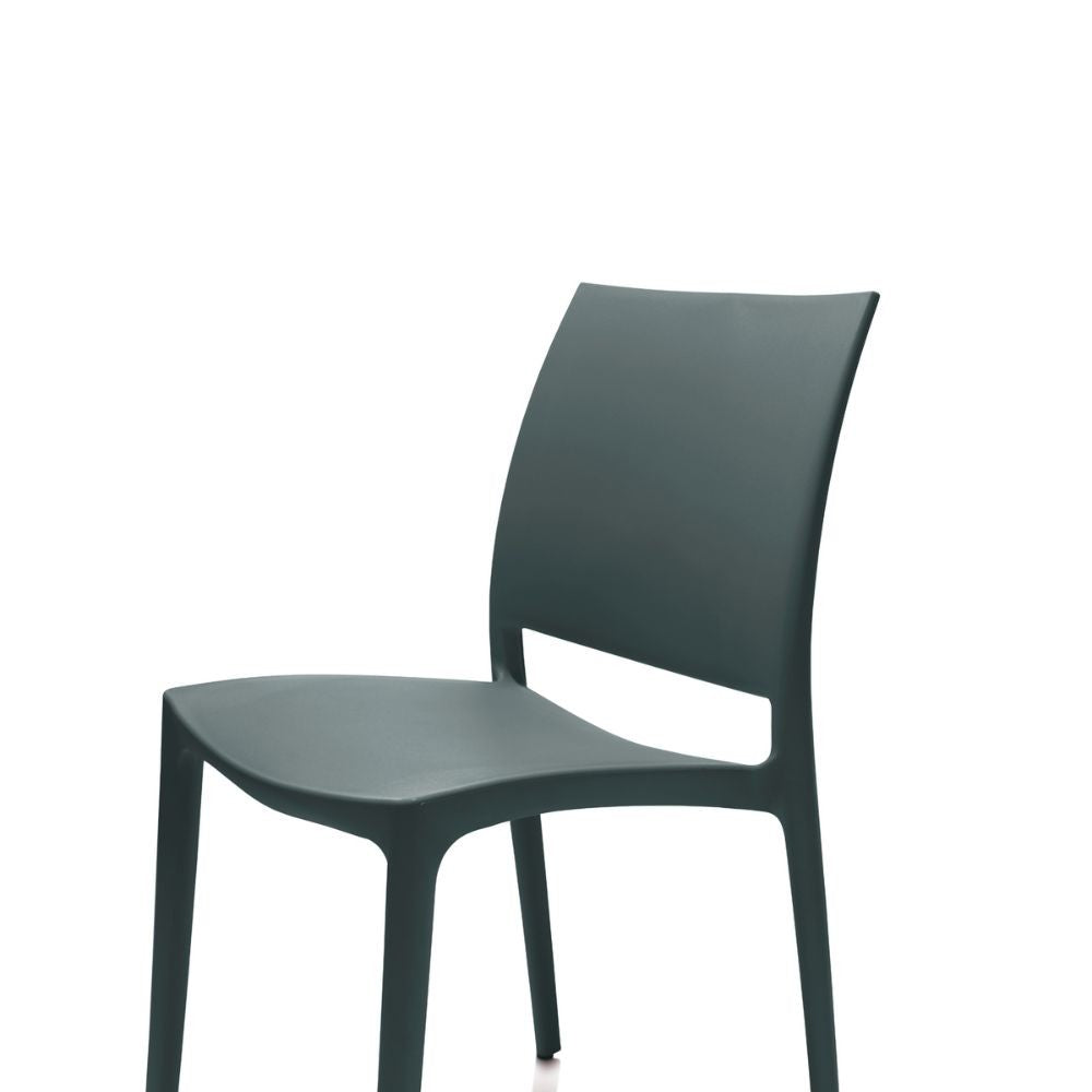 Set 4 Sedia in polipropilene design ergonomico colore grigio metal - Curtis