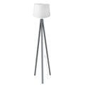 Lampadaire trépied gris avec abat-jour blanc en tissu DECOGRI3565