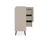 Madia con 2 ante e 3 cassetti colore sabbia e particolari neri 135x90H cm - Borgo