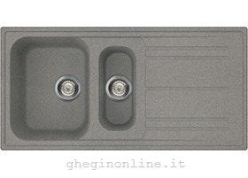 Einbauspüle 2 Becken reversibel Titanfarbe 100x50 - Smeg LZ102TT