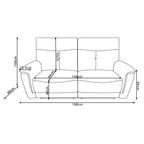 Divano recliner 3 posti elettrico in tessuto sabbia 198 cm Elysio