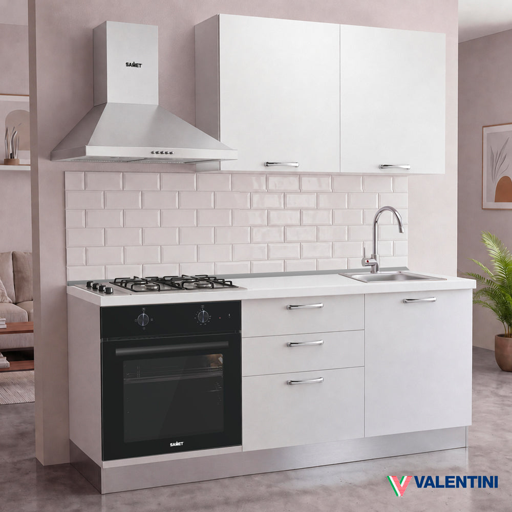 Cucina completa con elettrodomestici colore bianco Astinew180 Industrie Valentini