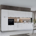 Cuisine avec électroménager inclus blanc brillant 360 cm - Pétunia