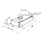 Dunstabzugshaube zum Einbau 60 cm ausziehbar Farbe Aluminium - Samet