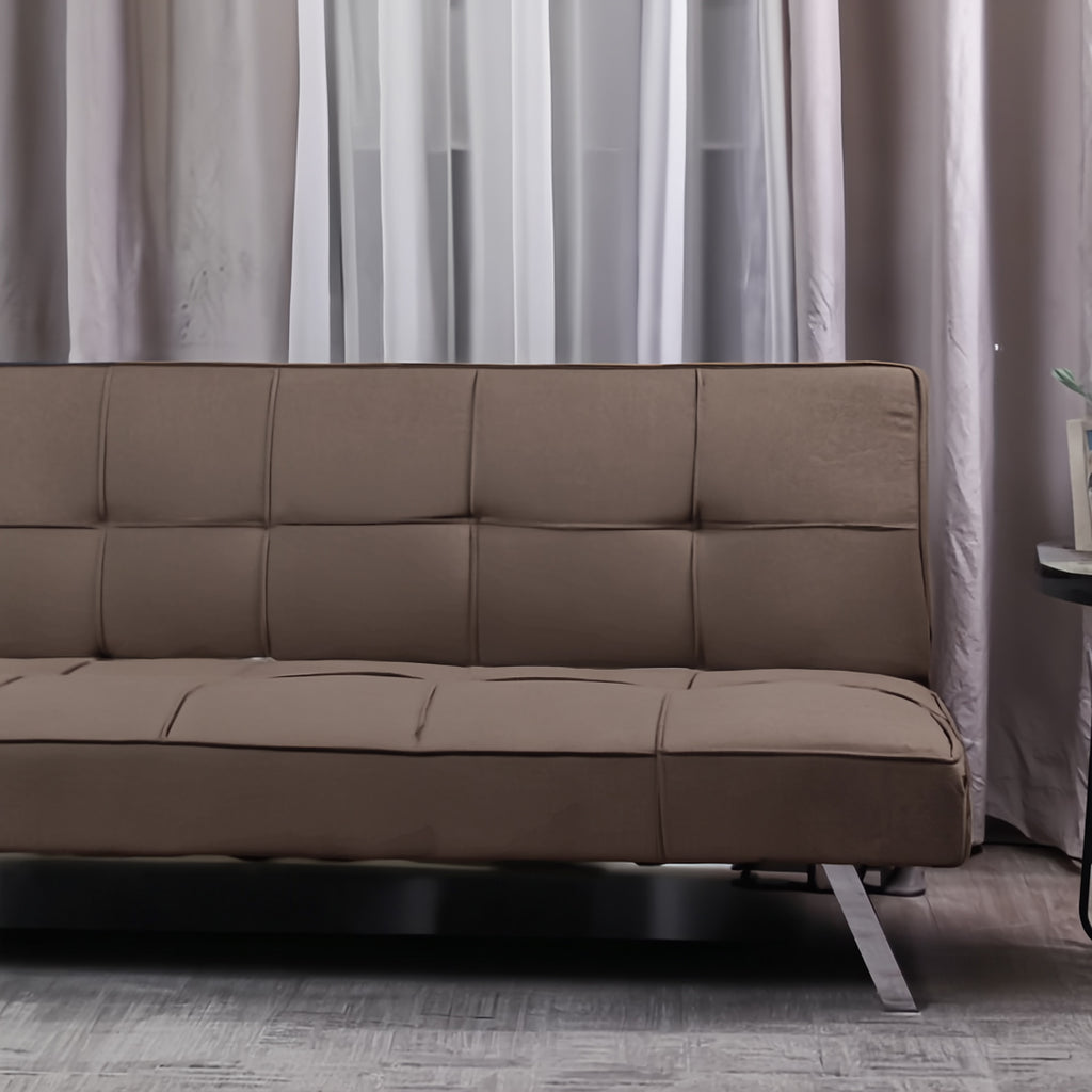 Divano click-clack con funzione letto colore marrone 168x83x75.5H Daynora